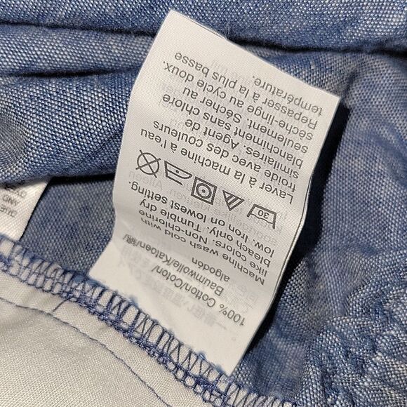 J. Crew Blue Chambray Drawstring Ankle Pant sz 16 100 cotton - Picture 7 of 7